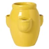 Aardbeienpot keramiek - geel - ø7x10 cm