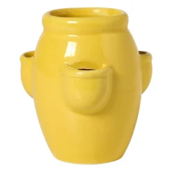 Aardbeienpot keramiek - geel - ø7x10 cm