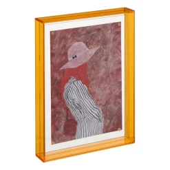 Acryl fotolijst groot - oranje - 15x20 cm