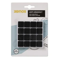 Anti-kras viltjes vierkant 1.8x1.8 cm - zwart - set van 32