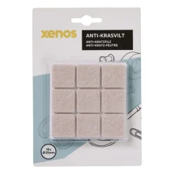 Anti-kras viltjes vierkant 2.5x2.5 cm - taupe - set van 18