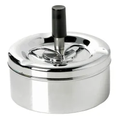 Asbak met drukknop - chroom