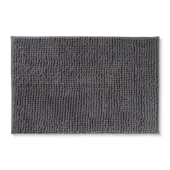 Badmat chenille - donkergrijs - 40x60 cm
