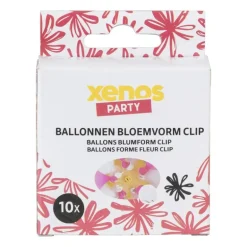 Ballon clip bloemvorm - set van 10 - ø8x1 cm