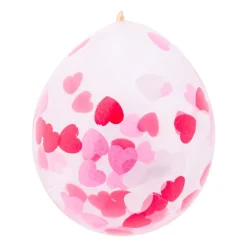 Ballon confetti - hartjes - set van 6