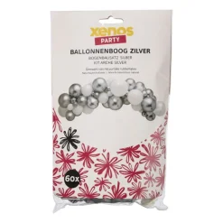 Ballonnenboog - zilverkleurig - set van 60