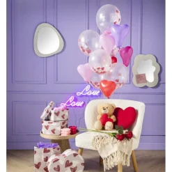 Ballonnen hartvorm - rood/roze - 6 stuks
