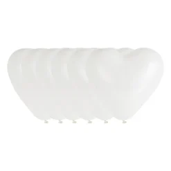 Ballonnen hartvorm - wit - 6 stuks