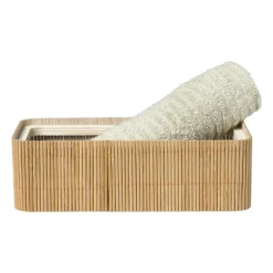 Bamboe kistje met deksel Jesse - 6x20x10 cm - naturel