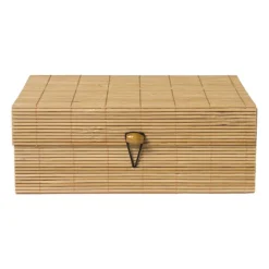 Bamboe kistje met deksel Moos - 8x21x16 cm - naturel