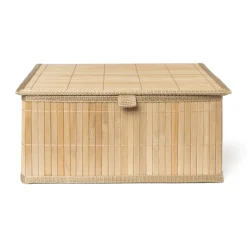Bamboe mand met deksel - 11x24x18 cm