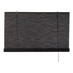 Bamboe rolgordijn - zwart - 60x130 cm