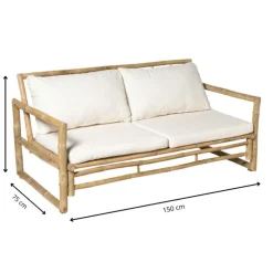 Bamboe tuinbank Hanoi - 2-zits - 70x150x75 cm