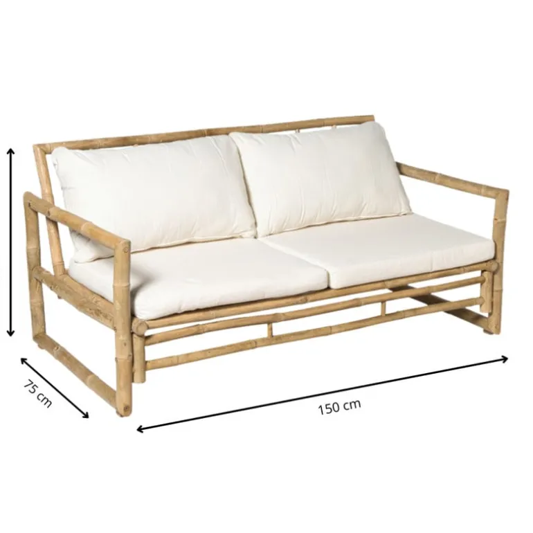 Bamboe tuinbank Hanoi - 2-zits - 70x150x75 cm
