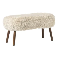Bankje beatle - beige/bruin - 40x82x40 cm
