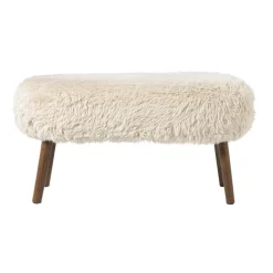 Bankje beatle - beige/bruin - 40x82x40 cm