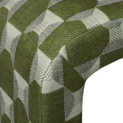 Bankje grafisch - groen/beige - 49x100x36 cm
