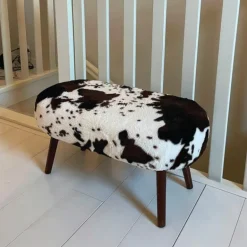 Bankje the cow - bruin/beige - 40x82x40 cm