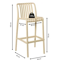 Barkruk Lea - beige - 103x50x43 cm