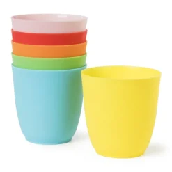 Bekers kunststof - ø8 cm - 6 stuks