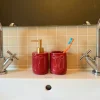 Beker strik - bordeauxrood - ø7.3x10.2 cm