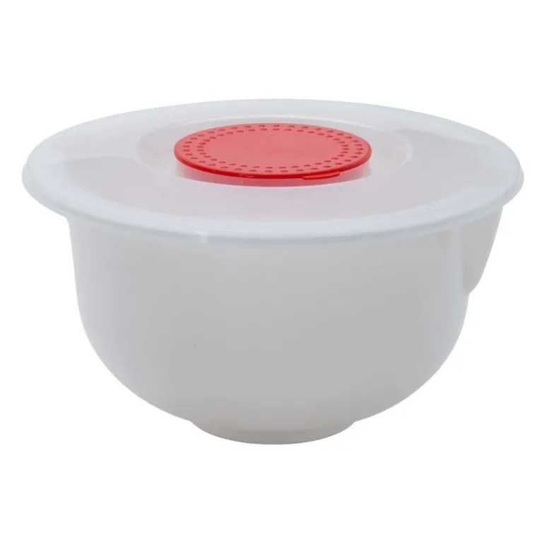 Beslagkom met deksel - 24 cm - wit