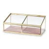 Bijouxdoos - 2- vaks - goud/roze - 18x9,5x7 cm