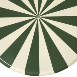 Bijzettafel bubbles stripes - beige/groen - ø35x45 cm