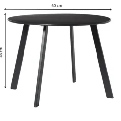 Bijzettafel Diego klein - zwart - ø60x46 cm