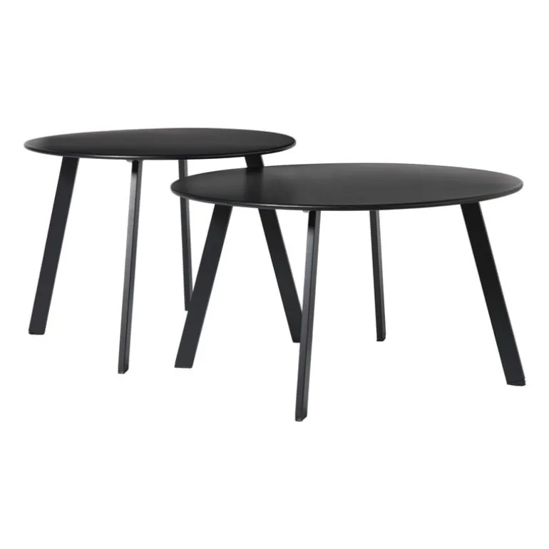 Bijzettafel Diego klein - zwart - ø60x46 cm