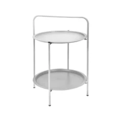 Bijzettafel grijs - metaal - ø50x66 cm