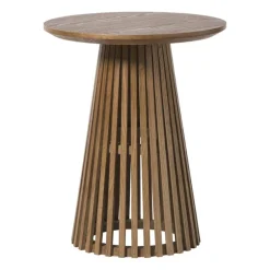 Bijzettafel Japandi rond - bruin - ø40x50 cm