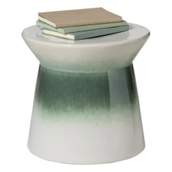 Bijzettafel keramisch - groen - ø36x34 cm