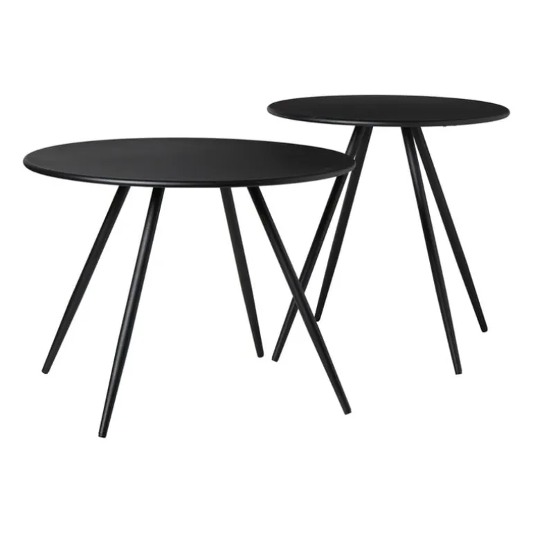Bijzettafel Manolo hoog - zwart -ø45x45 cm