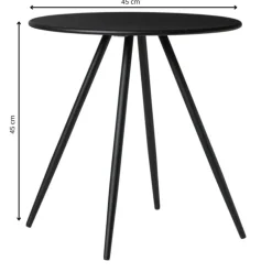 Bijzettafel Manolo hoog - zwart -ø45x45 cm