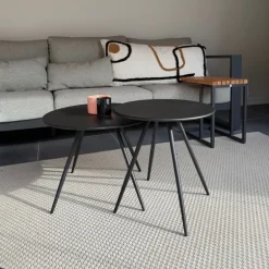 Bijzettafel Manolo laag- zwart - ø55x40 cm