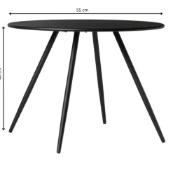 Bijzettafel Manolo laag- zwart - ø55x40 cm