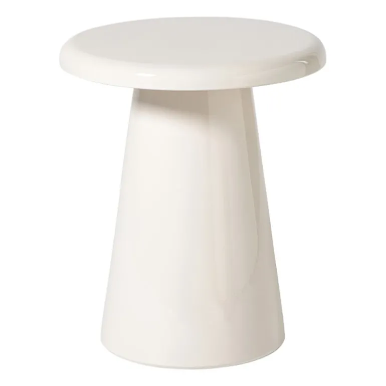 Bijzettafel metaal groot - beige - ø34.5x40.5 cm