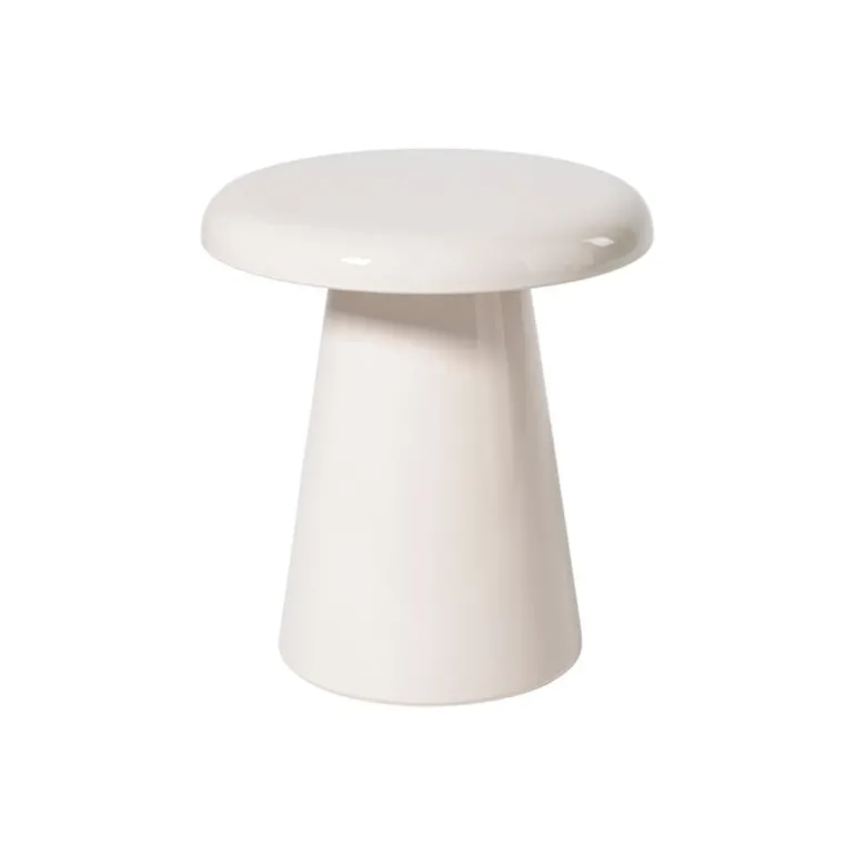 Bijzettafel metaal klein - beige - ø30x33 cm