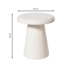 Bijzettafel metaal klein - beige - ø30x33 cm