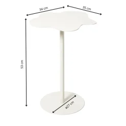 Bijzettafel Mica bloem - wit