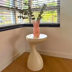 Bijzettafel organic - beige - ø34x50 cm