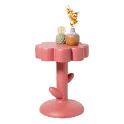 Bijzettafel pop-art flower - roze - ø45x59 cm