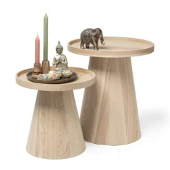 Bijzettafel Rondo klein - naturel - ø38.8x38 cm