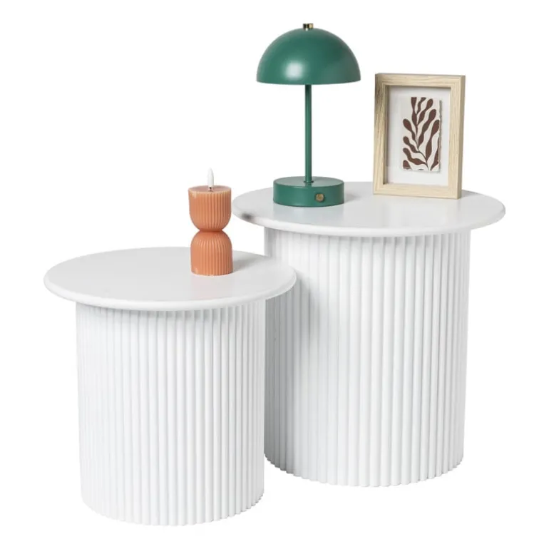 Bijzettafels Oslo - wit - set van 2