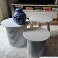 Bijzettafels Oslo - wit - set van 2