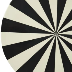 Bijzettafel stripes - beige/zwart - ø40x45 cm