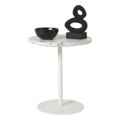 Bijzettafel Terrazzo - wit - ø40x45 cm