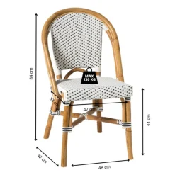 Bistrostoel Paris - zwart/wit - 87x57x48 cm