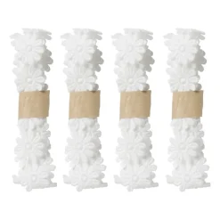 Bloemenband wit - set van 4 - 100 cm